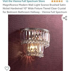 Beautiful wall crystal sconce brushed nickle comes with a set (2)
